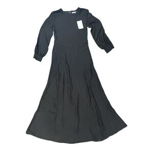 HENCE STUDIO Black Long Sleeve Maxi Dress With Cutout Detail Size M NWT $178